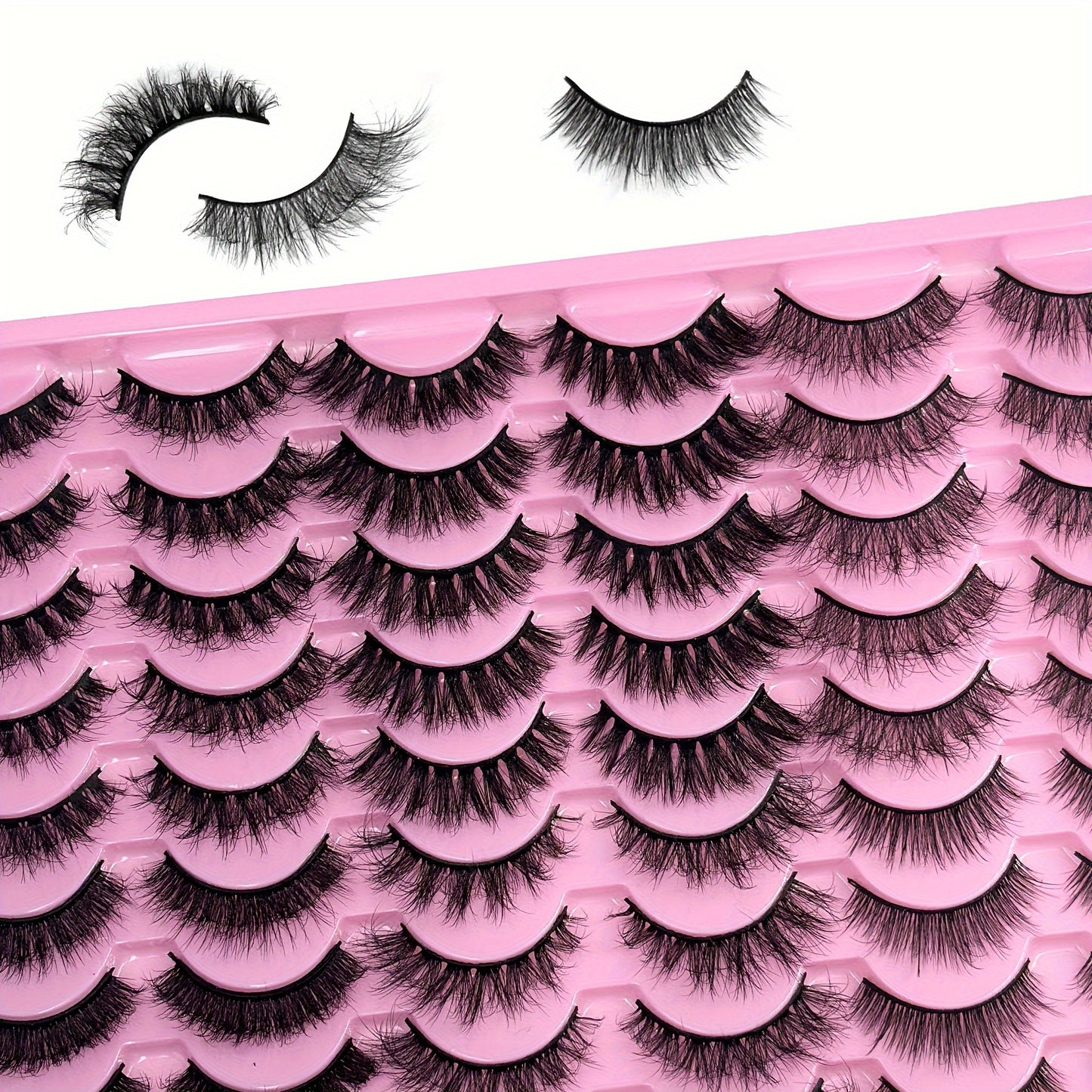 Classic Volume Eyelashes 30 Pairs 3D Mink False Eyelashes Set, 0.07mm, Mixed Styles, Reusable, Fluffy Curl, for Daily & Party Makeup