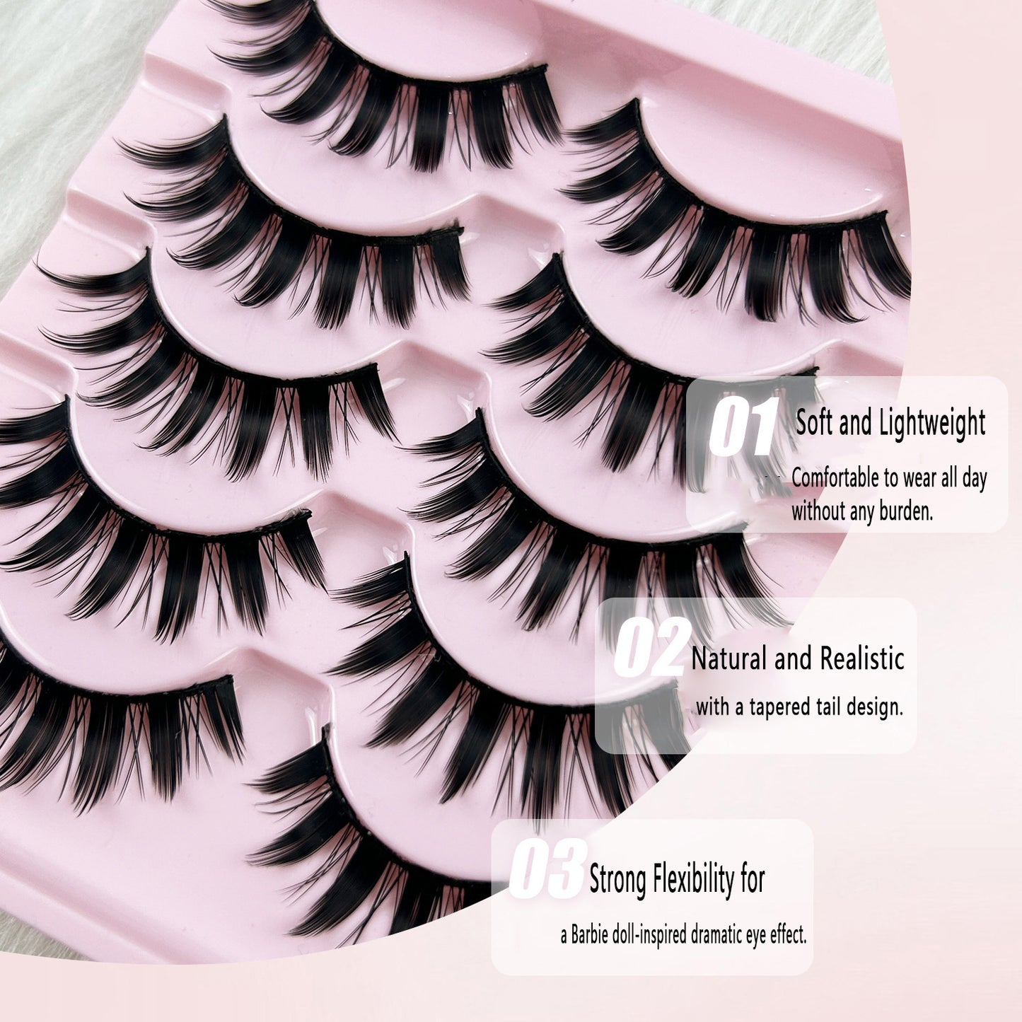 Eyelash Extension New 5 Pairs Full Devil Manga Style Faux Mink Eyelashes – Exaggerated COS Look