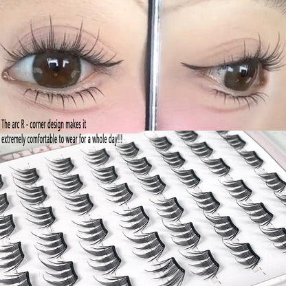 Segmented Self-adhesive False Eyelashes for the "Little Rich Lady" Style, Glue-free, as Light as a Feather, with Natural and Simulated "Born-with" Look