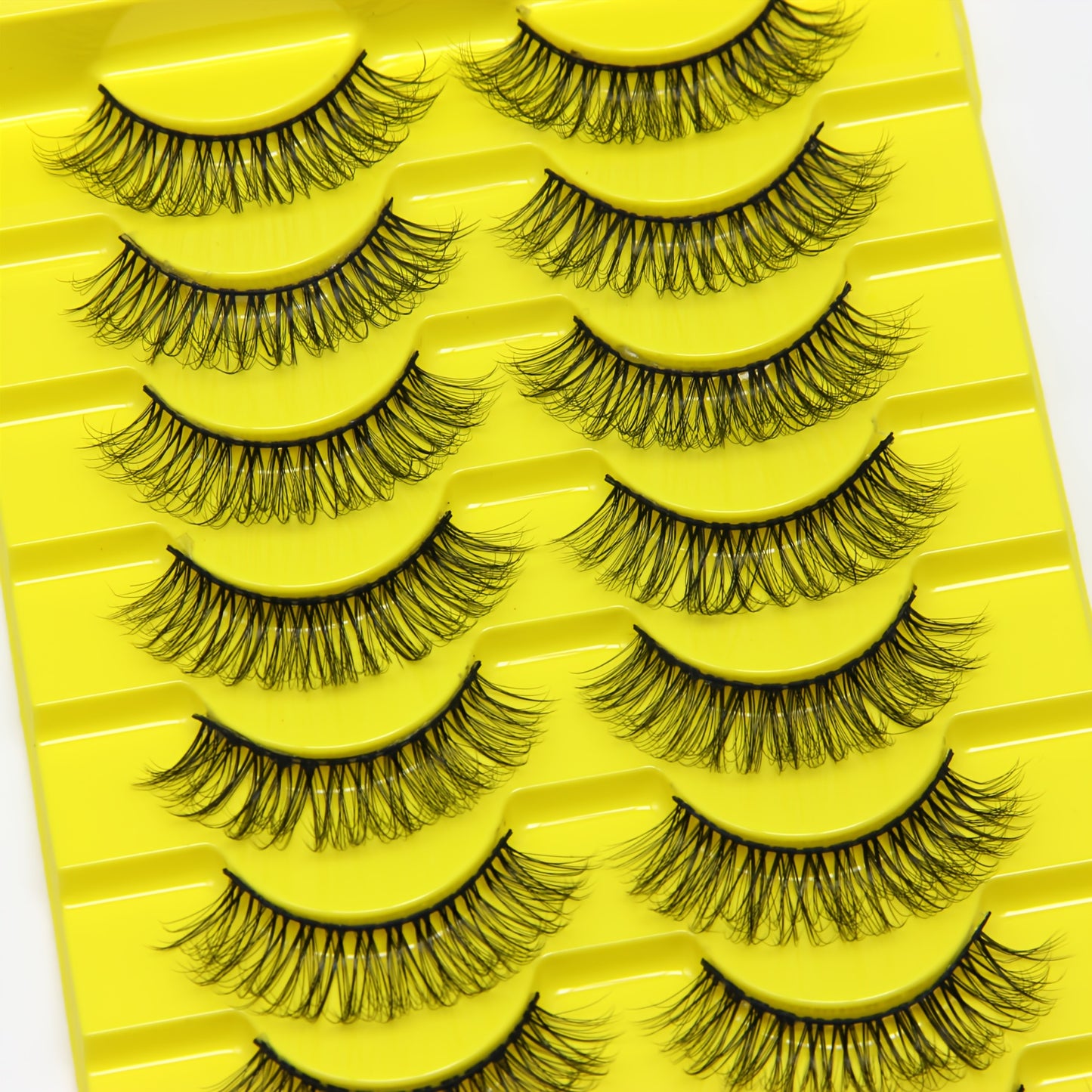 3/10 Pairs Half Eyelashes - 3D Natural Full Cat Eye Faux Lashes, False Eyelash Extensions for Stunning Eye Makeup