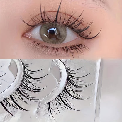 Transparent Stem Wavy False Eyelashes - Reusable, Easy to Apply, Natural Look, Eye Makeup Beauty Accessory for Enhanced Eye Appeal