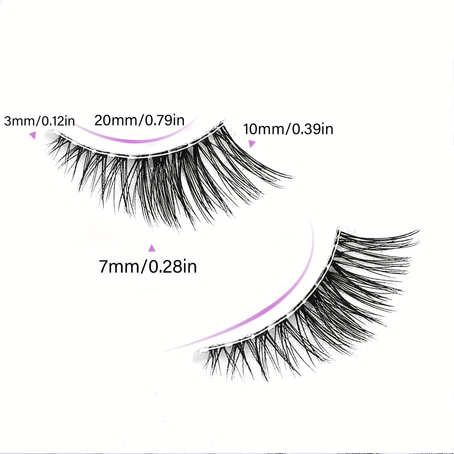 10 Pairs Half Eye False Eyelashes with Transparent Band - Slim Cat-Eye Shape, Natural Short Lashes, Soft & Easy to Apply, Perfect for Parties.