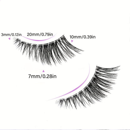 10 Pairs Half Eye False Eyelashes with Transparent Band - Slim Cat-Eye Shape, Natural Short Lashes, Soft & Easy to Apply, Perfect for Parties.