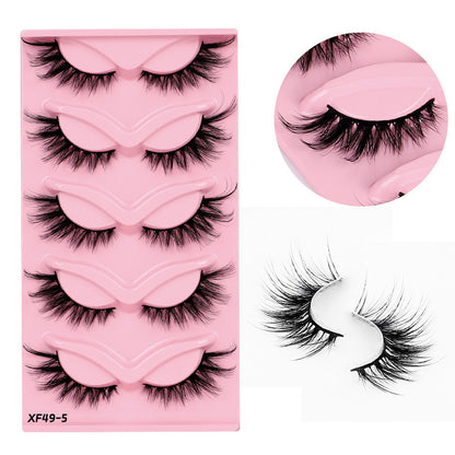 Diagonal Flare 5-Pair Set, Domestic 007 Material, 3D Voluminous, Dramatic Curl, Multi-Layered, One-Piece Eyelashes