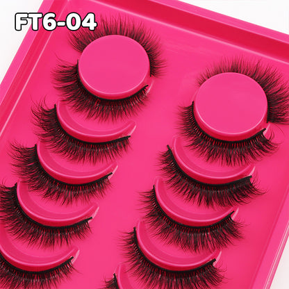 Classic Volume Eyelashes 100pcs 6 Pairs of Premium Short False Eyelashes for Lifting Eyes, Offering Thick and Authentically Natural Lashes