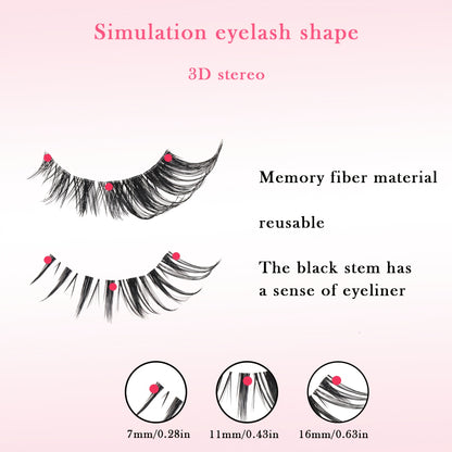 5 Pairs Self-Adhesive Russian DD & C Curl Fluffy Cluster Eyelashes - Reusable, Dramatic 3D Effect, Lengths 10-18mm