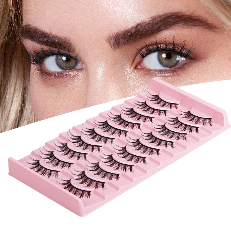 CURSAVELA New Natural Little Devil 3D Sunflower Style Synthetic Fiber Eyelashes, 10 Pairs