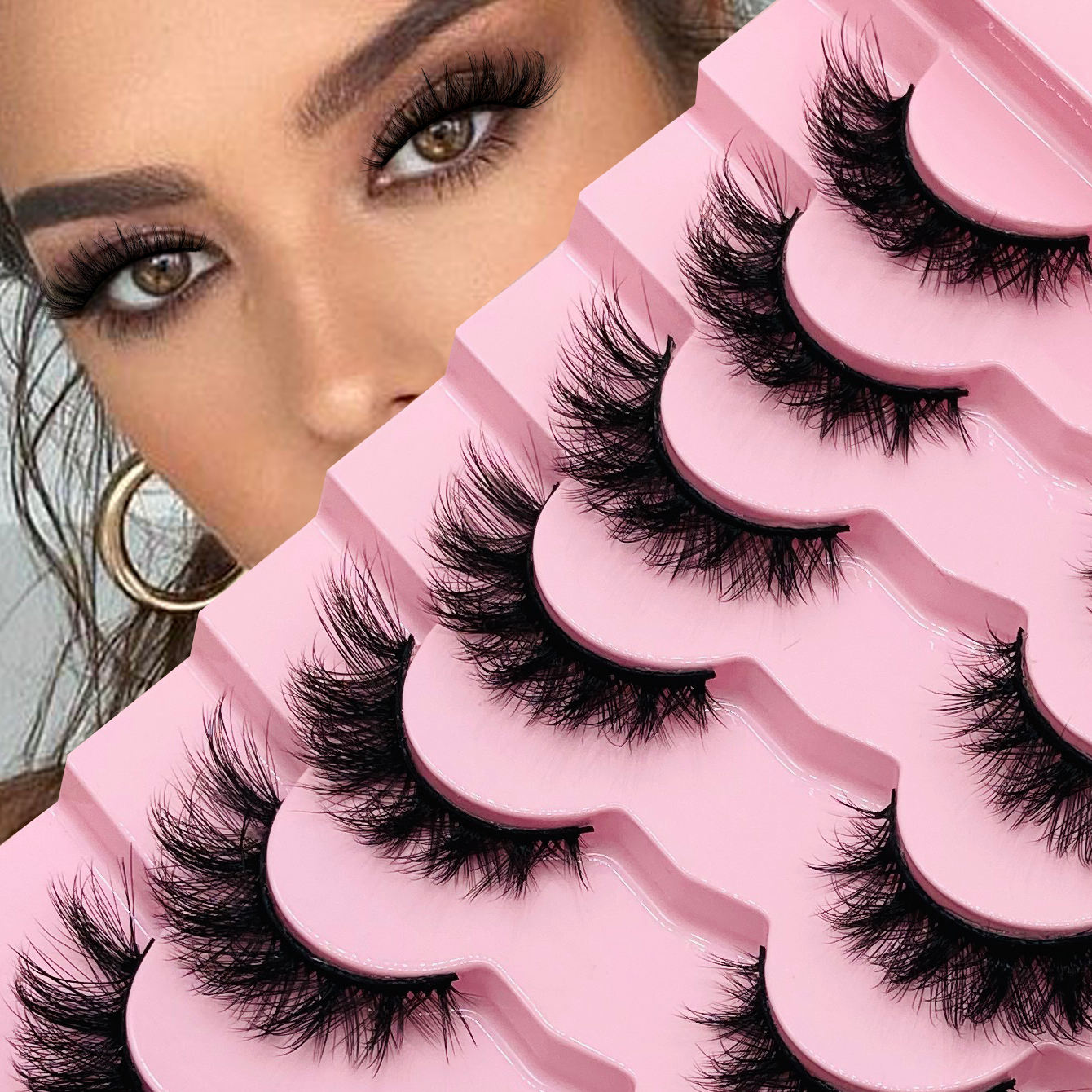 High-Quality Faux Mink Eyelashes, Natural Look, 5/7/10/13/20 Pairs, Reusable False Lashes for Everyday & Special Occasions