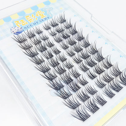 A Must-Have for Lazy People! 10-Row Large-Capacity Single-Cluster False Eyelashes, Baby Curve Fox Style, Pure, Natural, and Super Photogenic, Beginner-Friendly