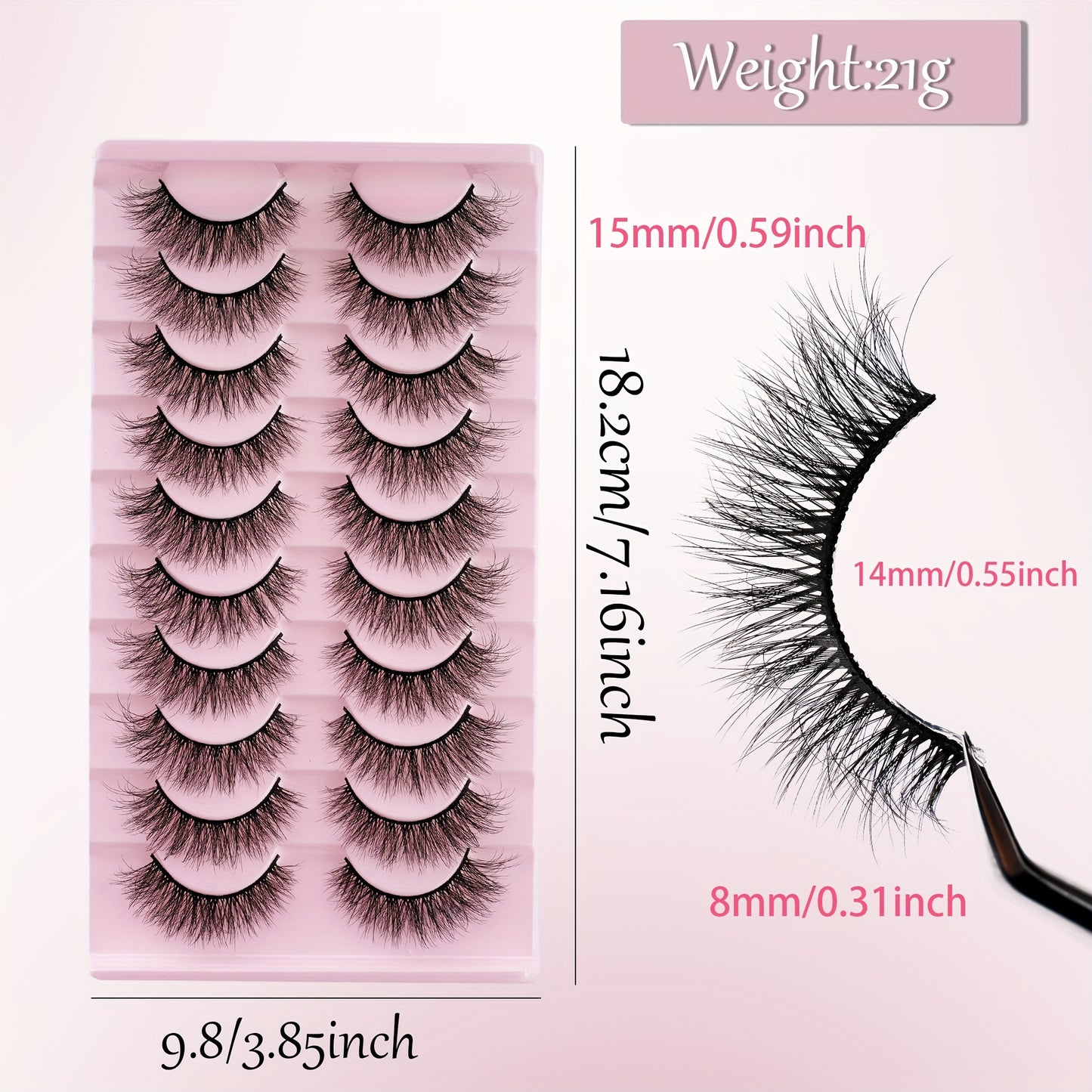 3D Fluffy Natural Look False Eyelashes for Manga & Anime, Reusable, Perfect for Daily & Cosplay Looks