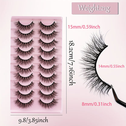 3D Fluffy Natural Look False Eyelashes for Manga & Anime, Reusable, Perfect for Daily & Cosplay Looks