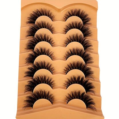 7 Pairs Luxurious Thick and Long Dramatic False Eyelashes | 3D Faux Mink Full Strip Lashes with Realistic Hairs | Easy-to-Apply Design for a Glamorous Makeup Look | Reusable