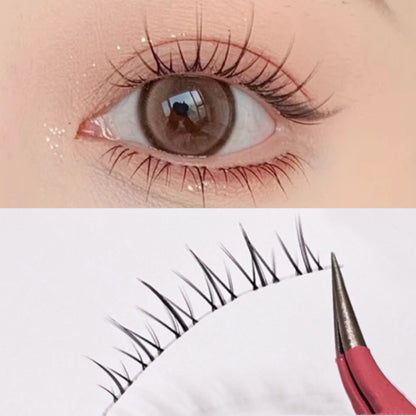 5/10 Pairs Flame Fairy Eyelashes – Manga Crossed, Extra Long, Full, Thick, Slender 3D Fake Lashes, Reusable, Natural Look with Transparent Stem for Party and Club.