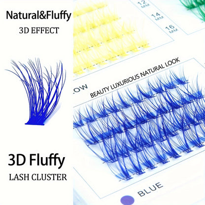 240-Piece Colorful Faux Mink Eyelash Set - 100pcs Thick & Fluffy, Reusable - Great for Cosplay & Halloween