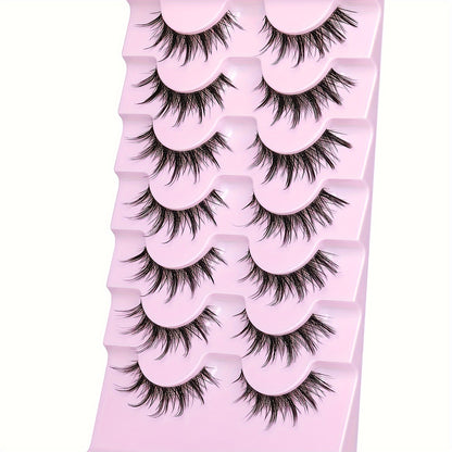 3D Anime Cosplay False Eyelashes - Lightweight & Reusable, Transparent Stem for Dramatic Manga Look