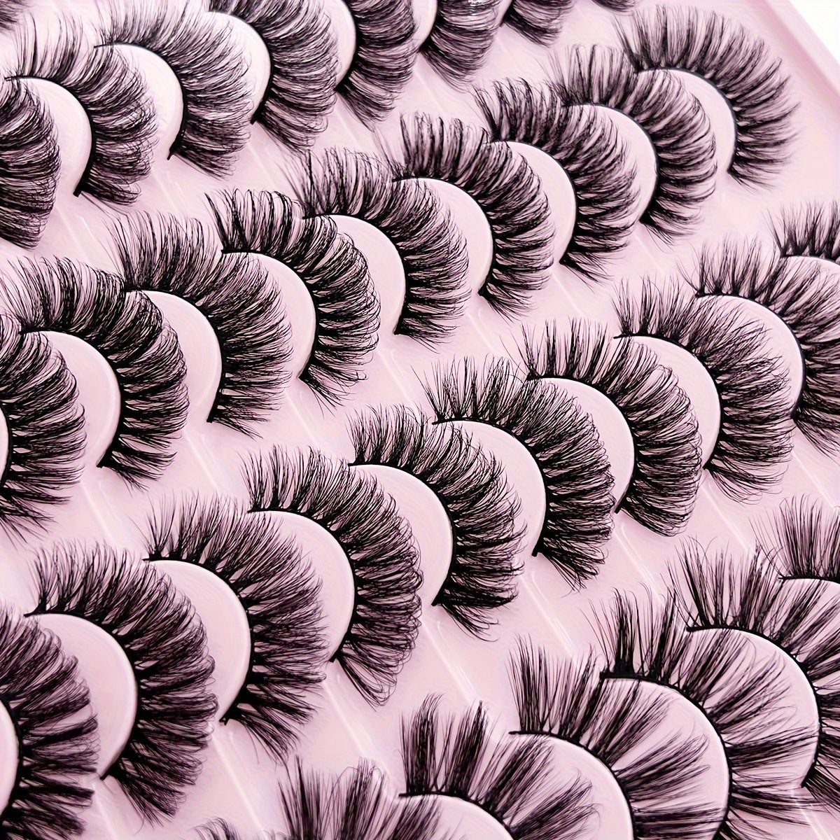 Classic Volume Eyelashes 30pcs Handmade 3D Faux Mink Eyelashes - Natural Cross Design,  Reusable, C Curl, Perfect for Daily Wear and Parties