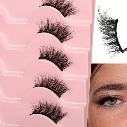 3D Crisscross Fluffy Half Eye Lashes - Soft, Reusable, Super Natural Extension False Eyelashes for Daily Makeup and Party - Easy to Apply, Long-Lasting, Comfortable Wear