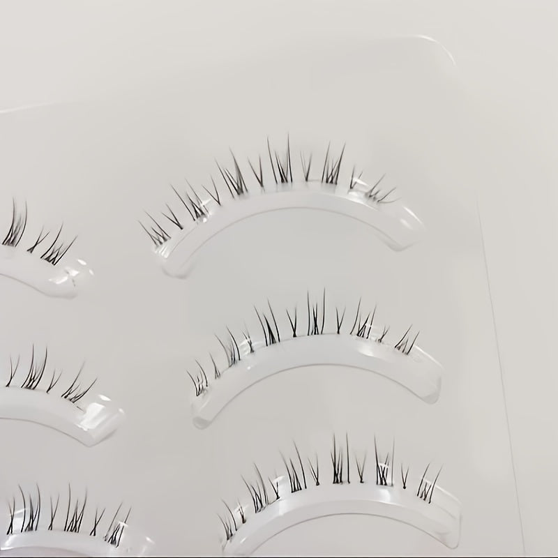 100pcs 5 pairs Soft and Natural Faux Mink Lashes, Short Transparent Root False Eyelashes for a Dramatic Eye Look.