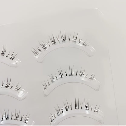 100pcs 5 pairs Soft and Natural Faux Mink Lashes, Short Transparent Root False Eyelashes for a Dramatic Eye Look.