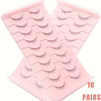 Lower Eyelashes Bottom Eyelashes Handmade Soft False Eyelashes, Natural Lower Eyelashes Comic Style Transparent Reusable