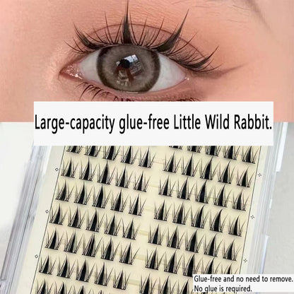 100pcs Glue-free Barbie Little Wild Rabbit Large-capacity Thickened Natural-looking Dense Single Cluster False Eyelashes for Comic and Little Devil Styles