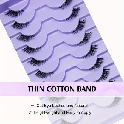 10 Pairs of Natural Style Half Eye Fox Eyelashes - 3-5-9mm Length, Soft and Lightweight, Perfect for Fox and Cat Eye Looks, Easy to Wear for Beginners, Ideal for Daily Dates