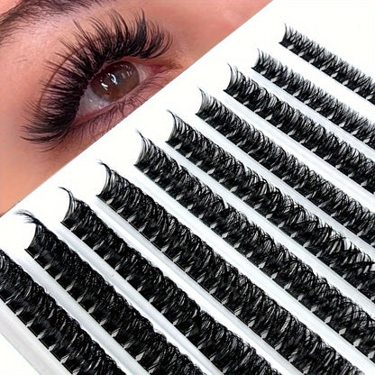 CURSAVELA 200pcs Deluxe Faux Mink Cluster Lashes – 60D/80D Fans, Mixed Lengths, Ultra-Soft for Easy DIY Extensions