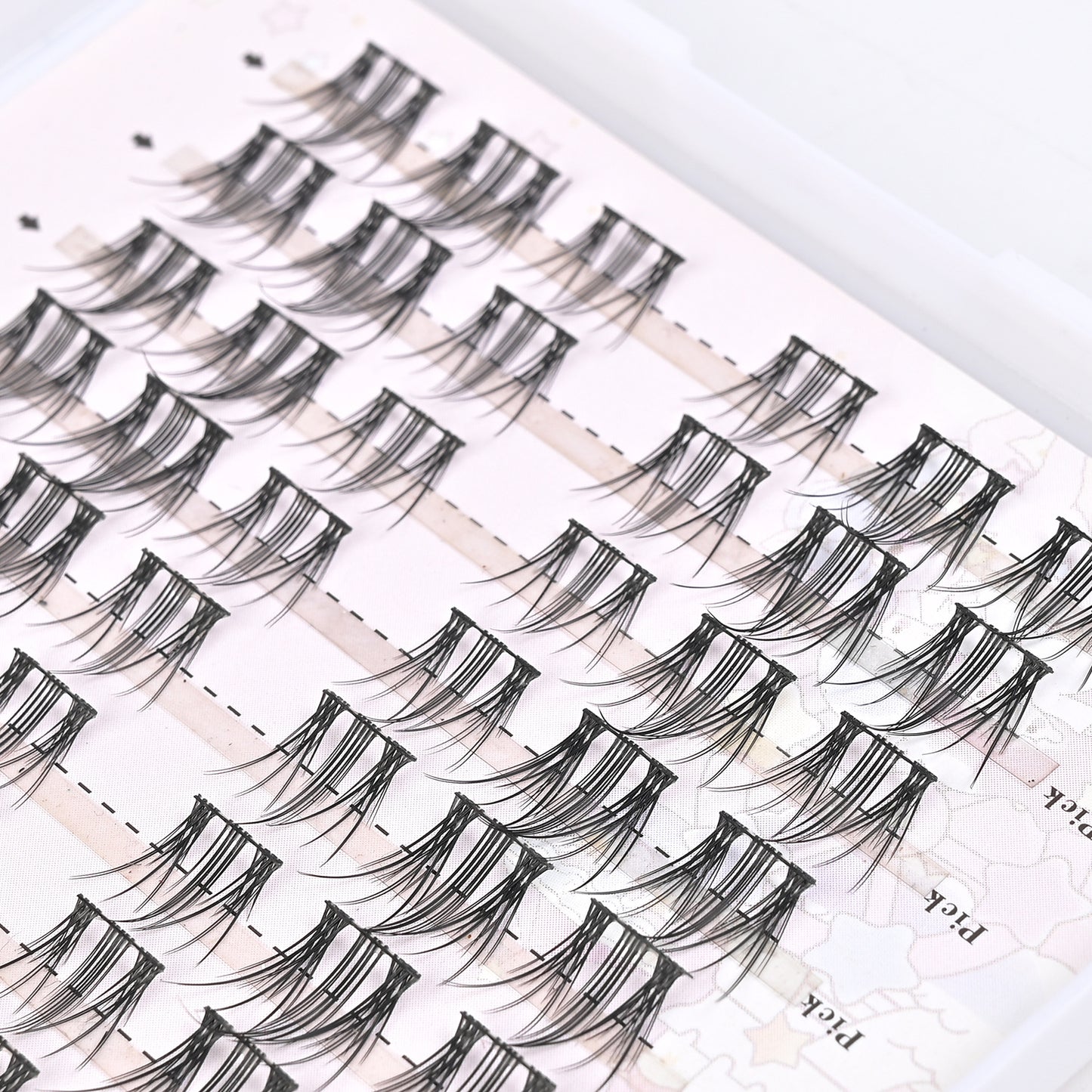 100 pcs Iceberg & Flower Sea False Eyelashes - Densely Curled, Natural-looking, with Firm Hairs, Soft & Delicate, Thin Black Stems