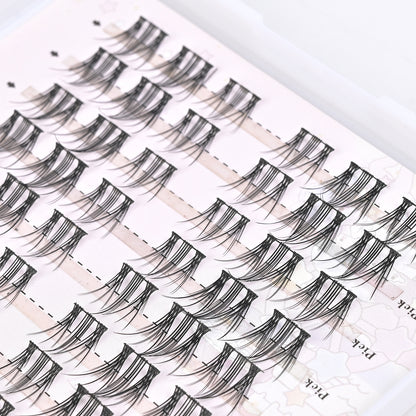 100 pcs Iceberg & Flower Sea False Eyelashes - Densely Curled, Natural-looking, with Firm Hairs, Soft & Delicate, Thin Black Stems