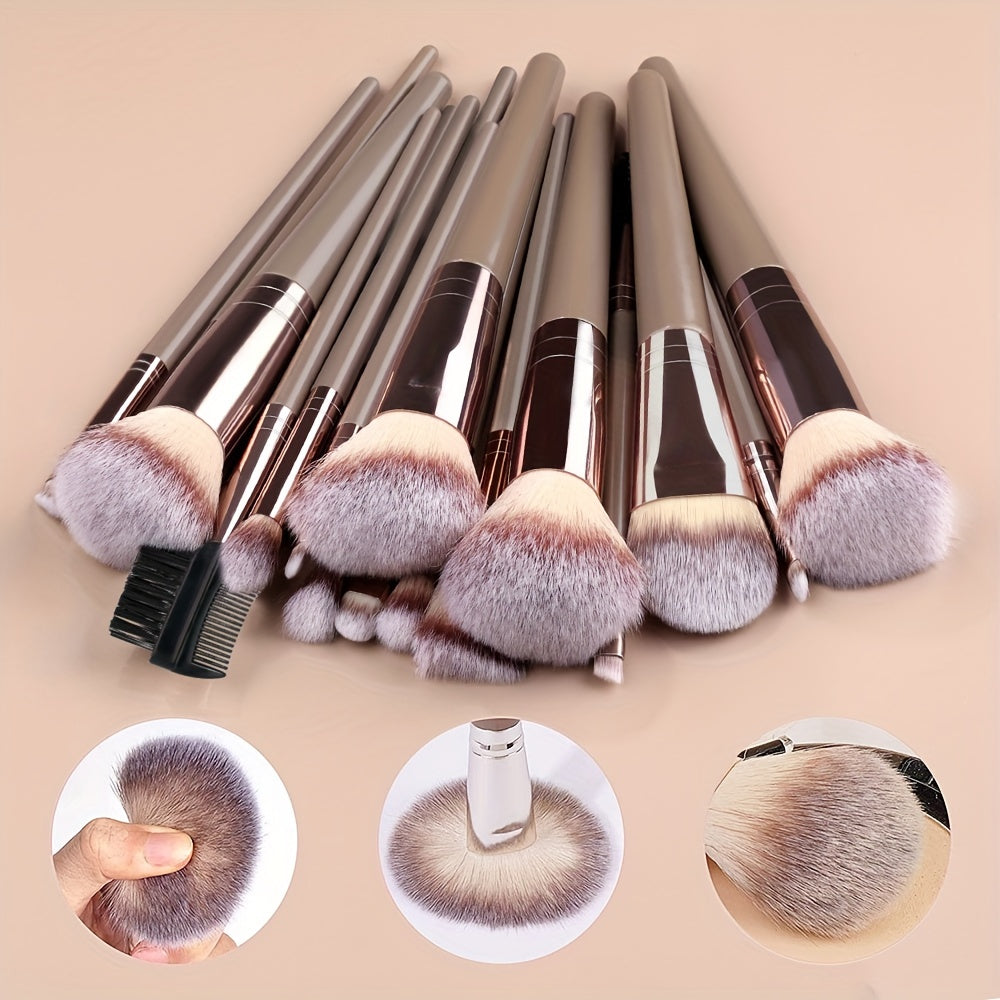 10pcs-20pcs Professional Makeup Brushes Set with Bag - Foundation, Eyelash, Eyebrow, Eyeshadow Cosmetic Makeup Tool Kit - Perfect for Christmas, Halloween, Thanksgiving Gifts