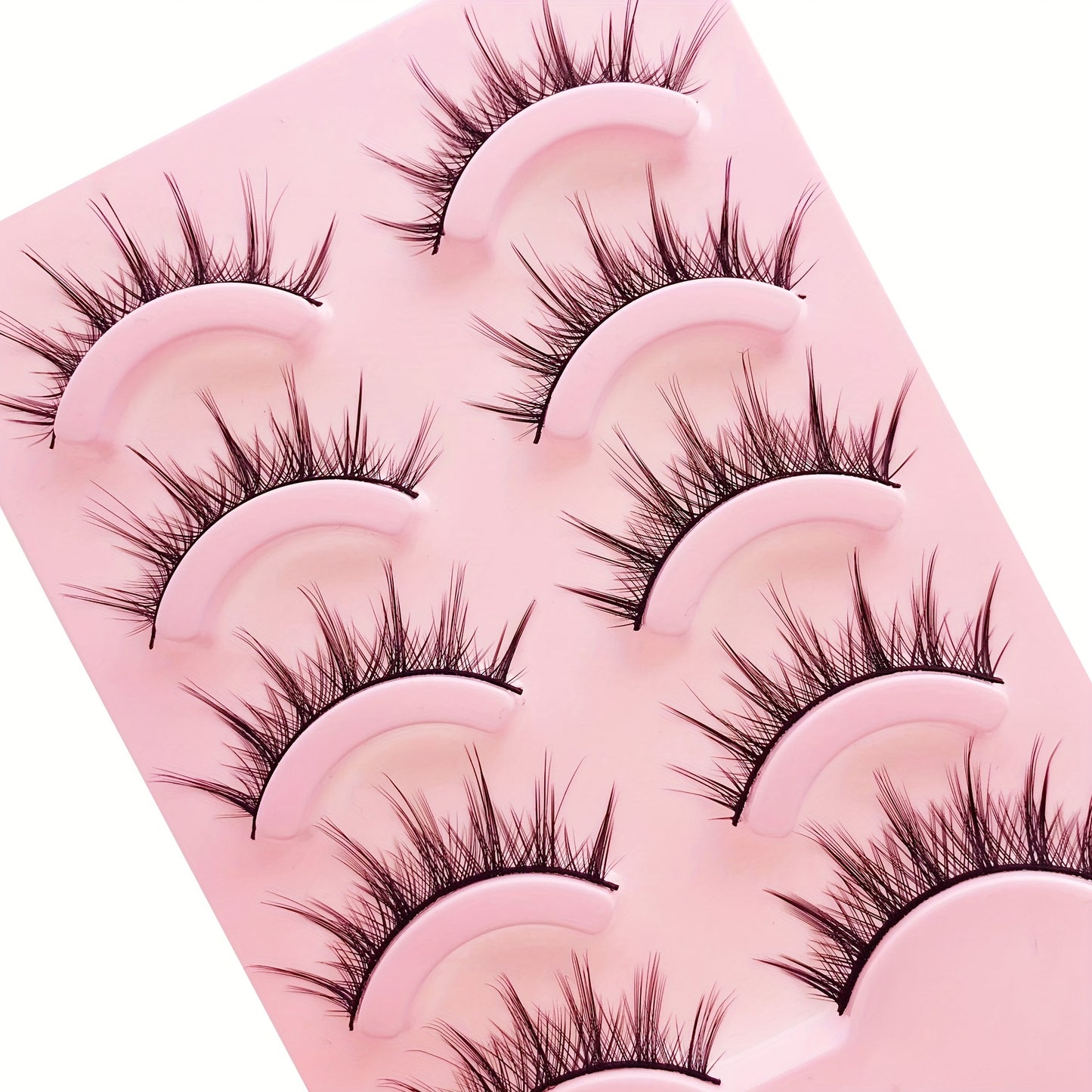 5 Pairs Pack - Dramatic Anime Lashes - Natural Wispy, Fluffy 3D Volume, Faux Mink, Korean Japanese Cosplay Fake Eyelashes