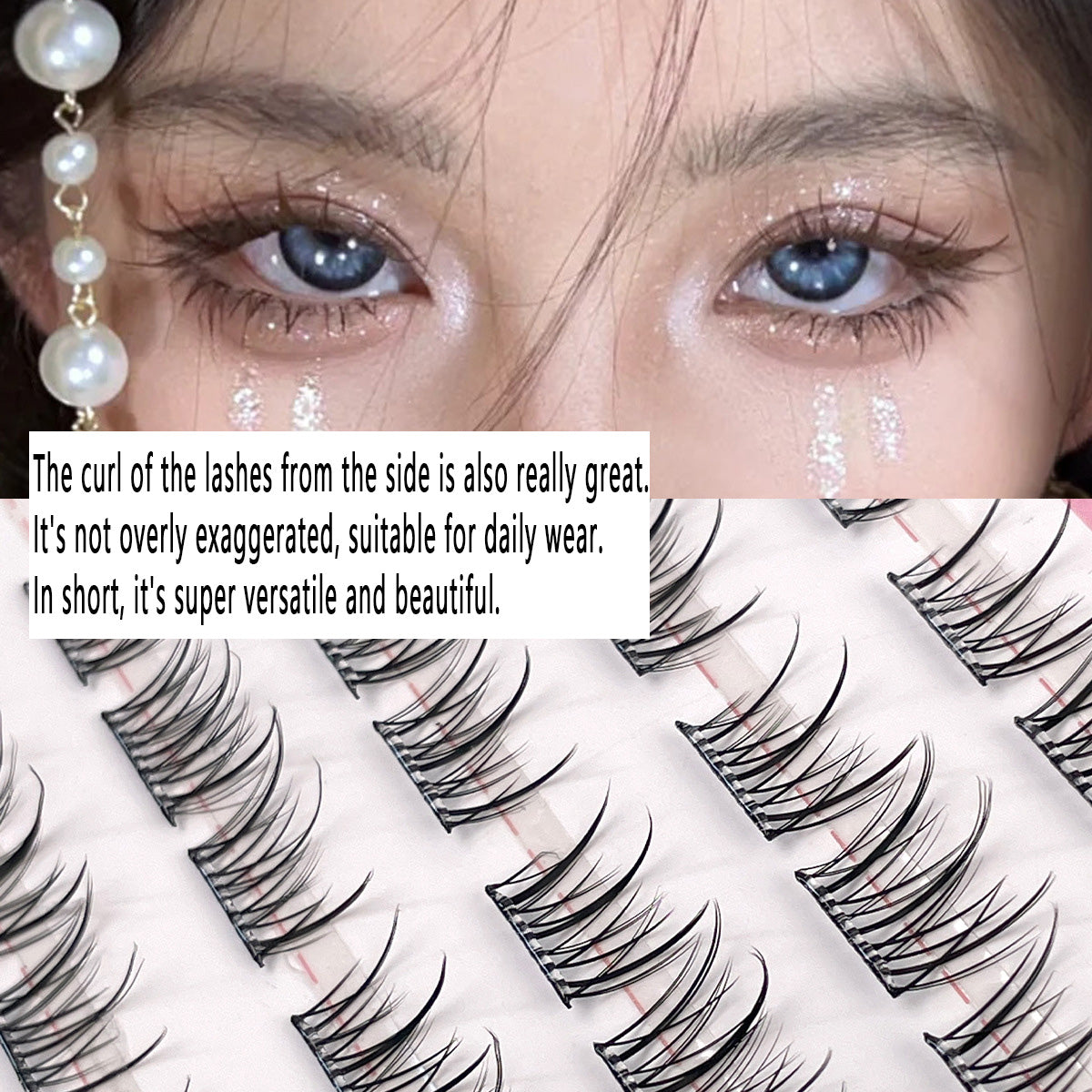 Large - capacity Glue - free Natural - style Small White Flower False Eyelashes, Single - cluster Self - adhesive, Beginner - friendly