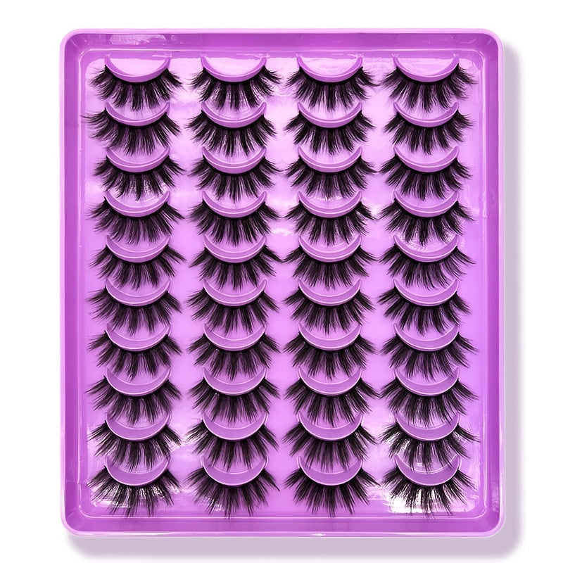 20 Pairs Faux Mink Eyelashes - Natural to Glamorous C Curl Lashes in Cat Eye, Doll & Fluffy Styles, Comfortable Wear.