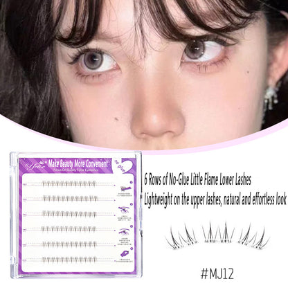 100pcs Segmented Cat-Style No-Glue Lower Lashes, Naturally Dense with Hard Stem for a Born-With-It Look