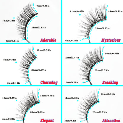 False Eyelashes Natural Look Half Lashes Short Wispy Lashes Pack Cat Eye 3D Faux Mink Lashes Fluffy Fake Eyelashes 10 Pairs Multipack