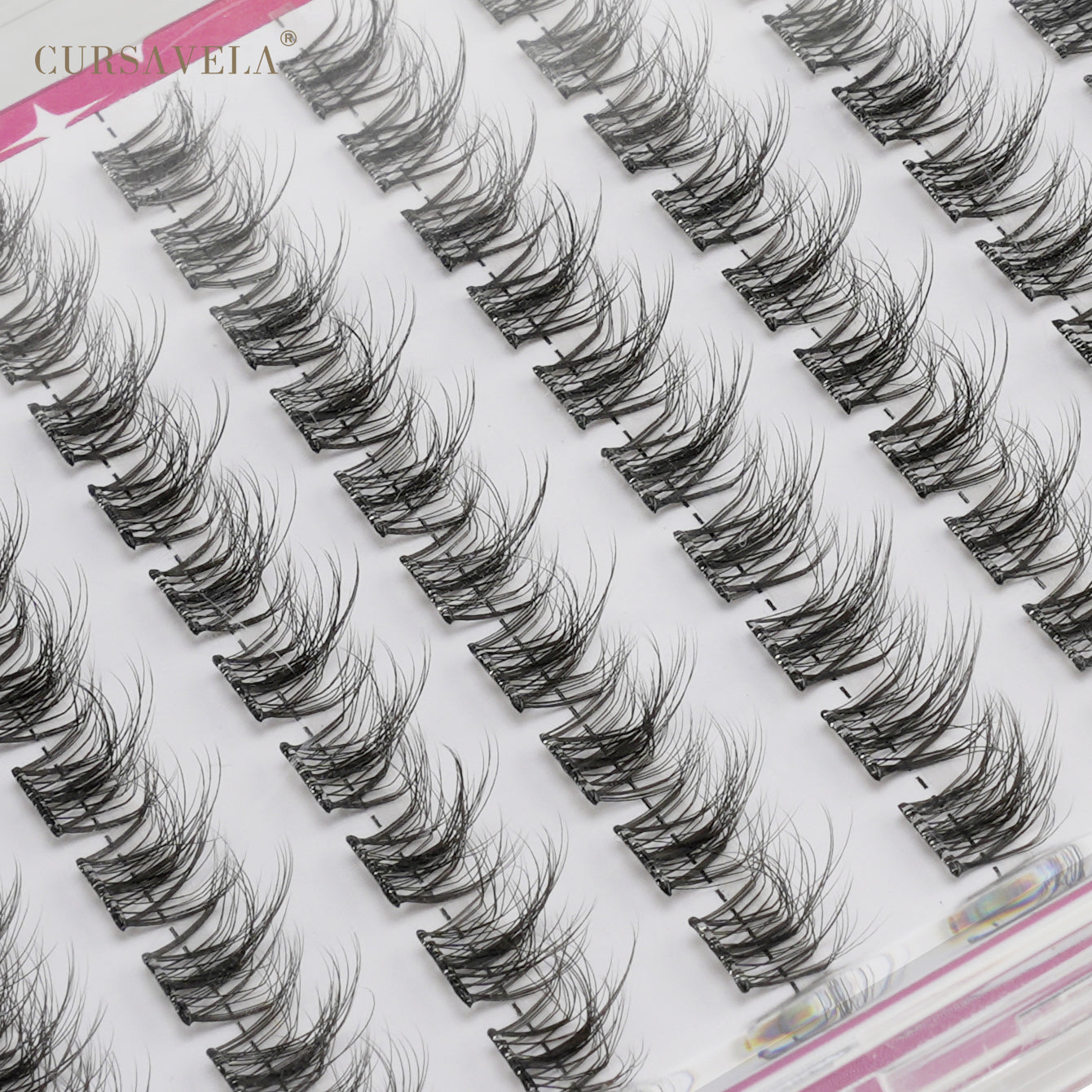 CURSAVELA DIY 100 pcs  Cluster Self Adhesive Eyelashes Natural Long Fake Eyelash Extension