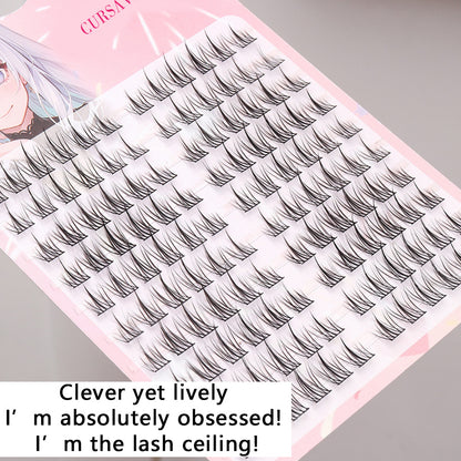 CURSAVELA 8D Fluffy Baby Lashes | Natural-Looking Messy Single Clusters, Lazy Trilogy Sunflower, Beginner-Friendly, Fuzzy Texture
