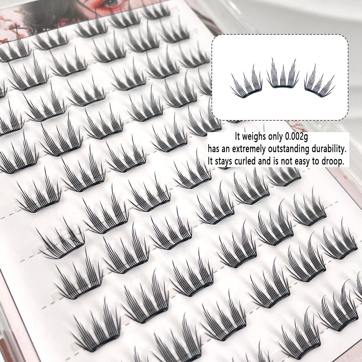 Segmented Self-adhesive False Eyelashes for the "Little Rich Lady" Style, Glue-free, as Light as a Feather, with Natural and Simulated "Born-with" Look
