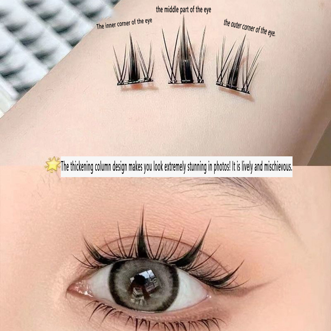 100pcs Glue-free Barbie Little Wild Rabbit Large-capacity Thickened Natural-looking Dense Single Cluster False Eyelashes for Comic and Little Devil Styles