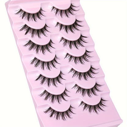 CURSAVELA 3D Anime Cosplay False Eyelashes - Ultra-Realistic, Lightweight & Reusable - Transparent Stem for Dramatic Asian Manga Look