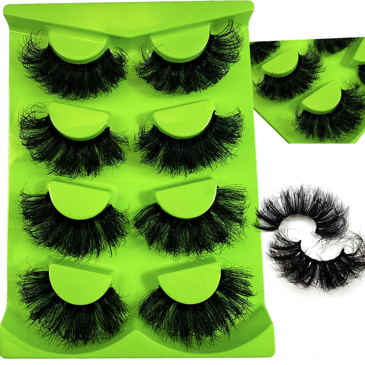 4 Pairs 9D Faux Mink Voluminous Lashes, Self-Adhesive, Reusable, Multi-Style Options