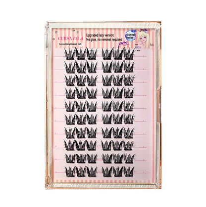 100pcs High-Capacity Glue-Free Daisy False Eyelashes - Natural Fairy Style, Perfect for Daily Wear and Beginners, Voluminous and Curly