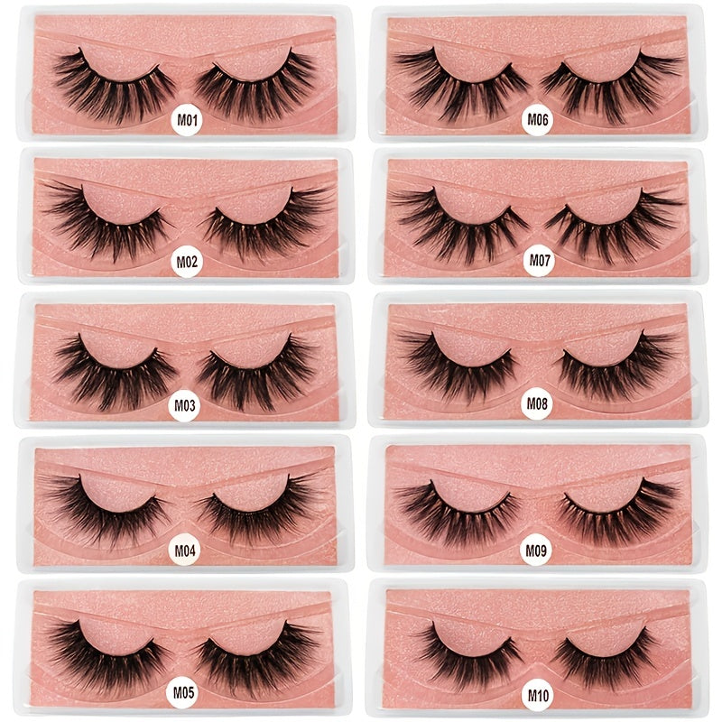 20 Pairs 3D Faux Mink Lashes - Fluffy, Soft, & Reusable with Stylish Storage Box, Ideal Valentine’s & Birthday Gift