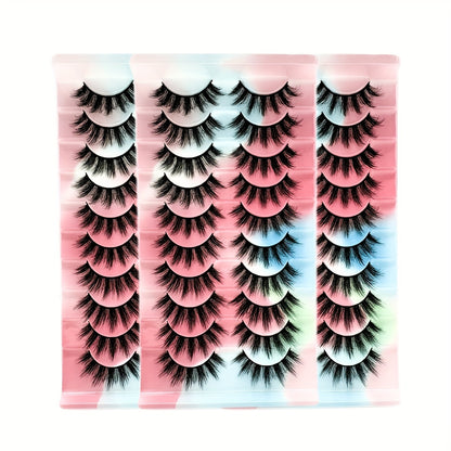 Classic Volume Eyelashes 10 Pairs of 3D Natural False Eyelashes – Ultra-Wispy, Dramatic Volume, Long, Handcrafted