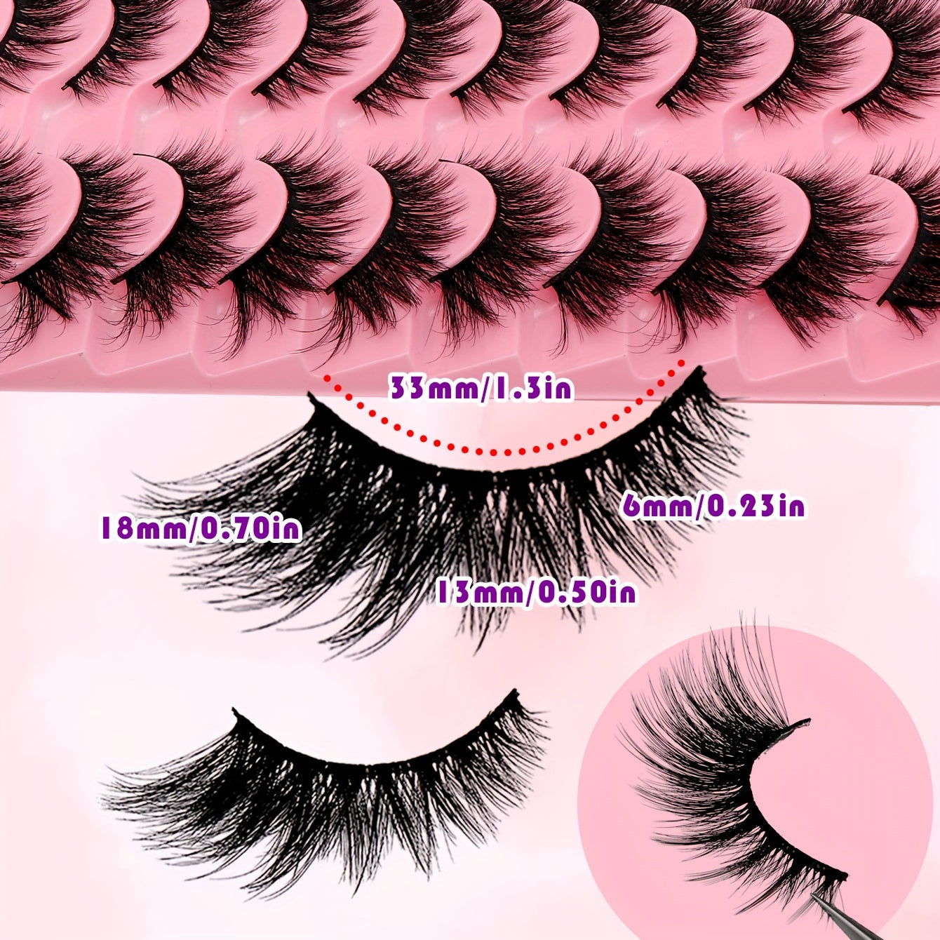 10 Pairs Fox Eye Cat Eyelashes - Fluffy Natural Look, Ideal for Halloween & Holiday Makeup, Beginner-Friendly