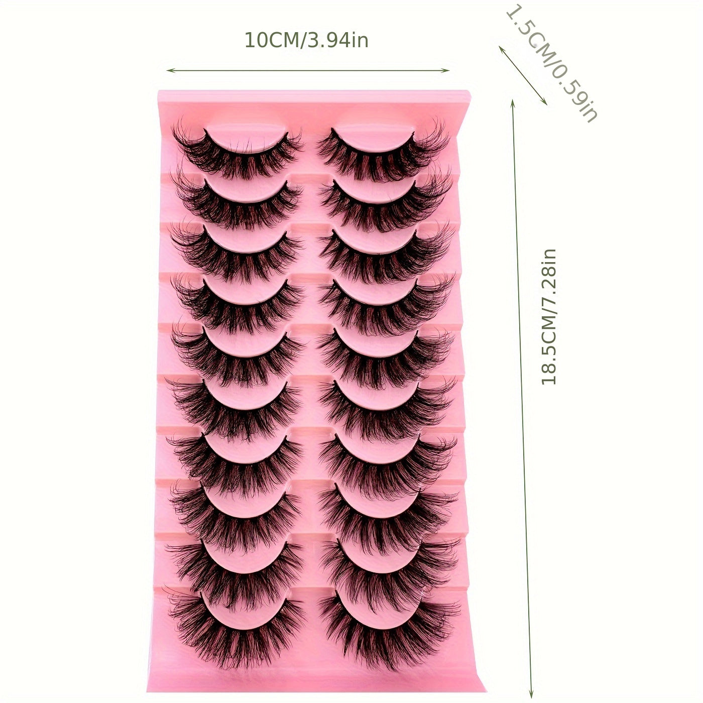 Classic Volume Eyelashes 10 Pairs Soft & Fluffy 3D Faux Mink False Eyelashes - Handmade Dense Volume for Natural Look, Reusable & Comfortable