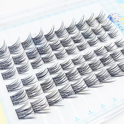 A Must-Have for Lazy People! 10-Row Large-Capacity Single-Cluster False Eyelashes, Baby Curve Fox Style, Pure, Natural, and Super Photogenic, Beginner-Friendly