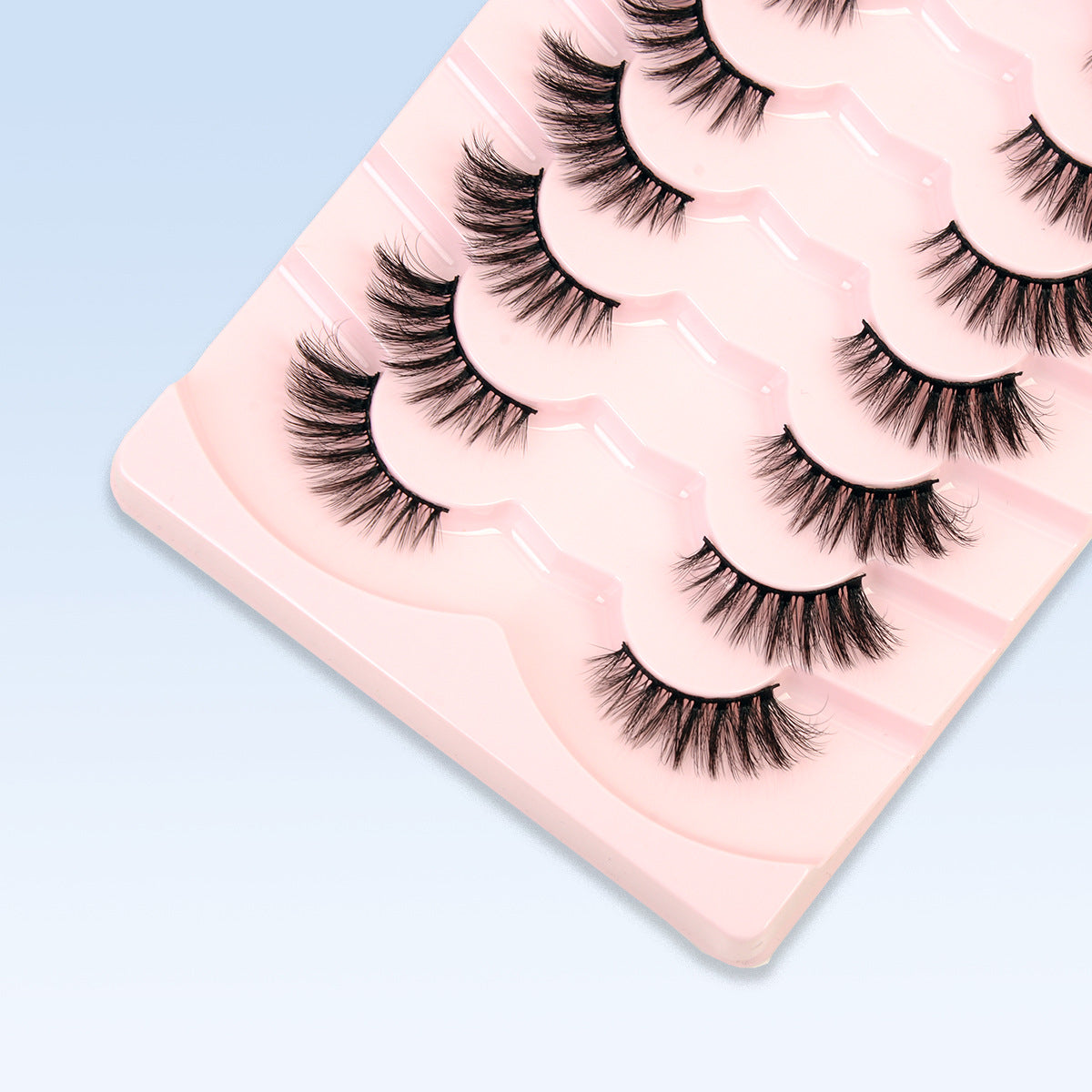 CURSAVELA 7 Pairs Half Eye 3D Short Cat Eye False Eyelashes, Faux End-Half Style