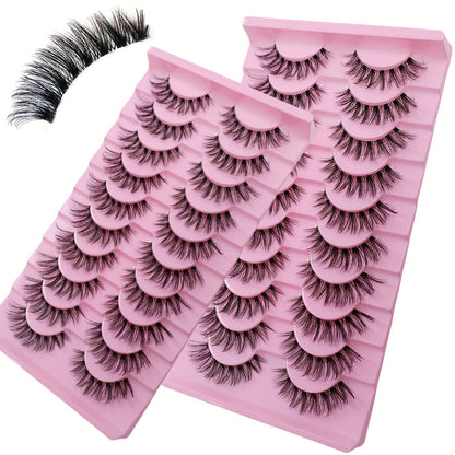 10 Pairs of European & American Style Realistic Devil Doll Eyelashes - Thick, Dramatic Lashes for Bold Eye Looks