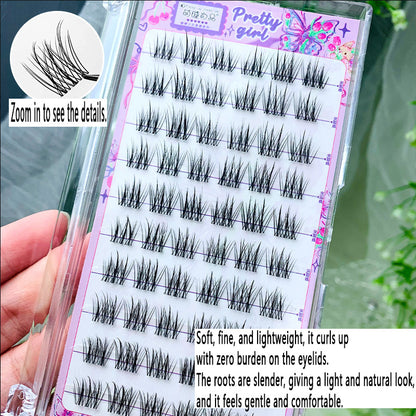 100pcs 10 - Row Large - Capacity Glue - Type Oxygen Sweetheart Single - Cluster Segmented False Eyelashes, Novice - Friendly, Create a Natural Manga - Style Eye Look